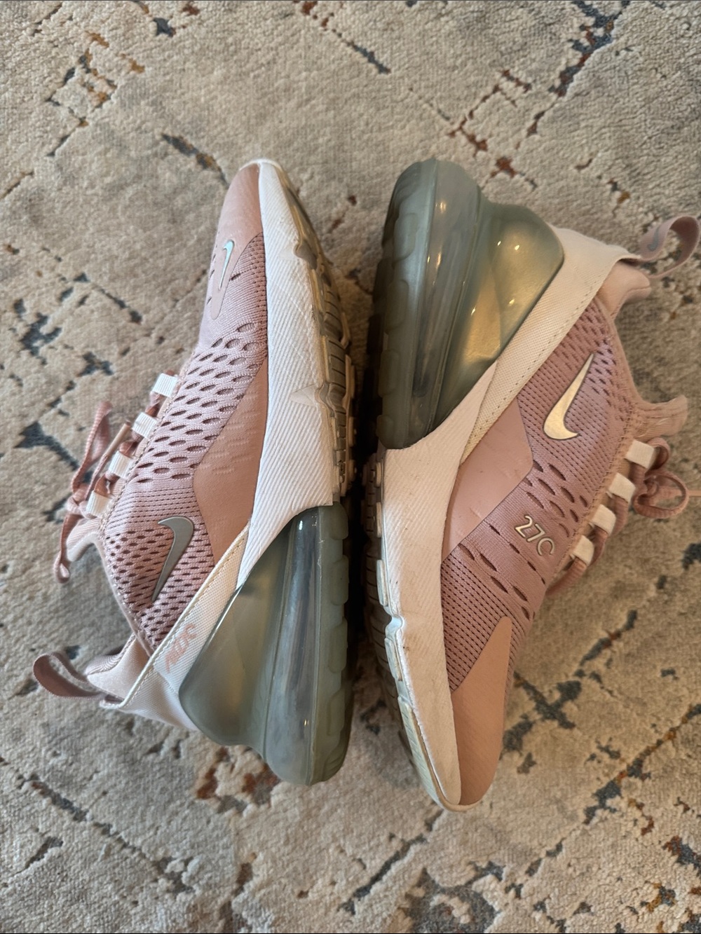 Nike Women’s Air Max 270 Sneakers - Blush Pink and White